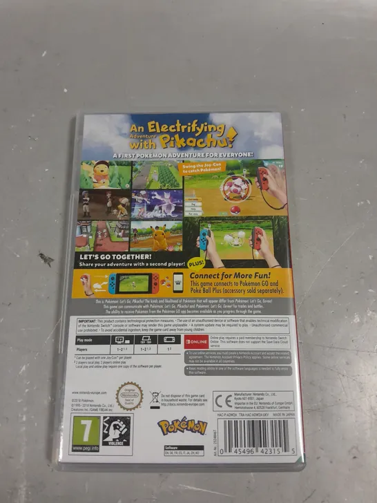 POKEMON LET'S GO PIKACHU FOR NINTENDO SWITCH 