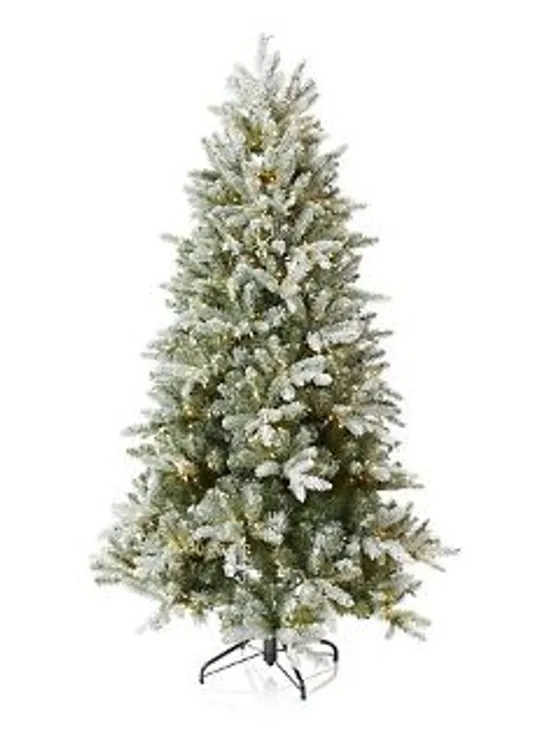 SANTA'S BEST 16 FUNCTION PRE-LIT 8FT SNOW-KISSED CHRISTMAS TREE - COLLECTION ONLY 