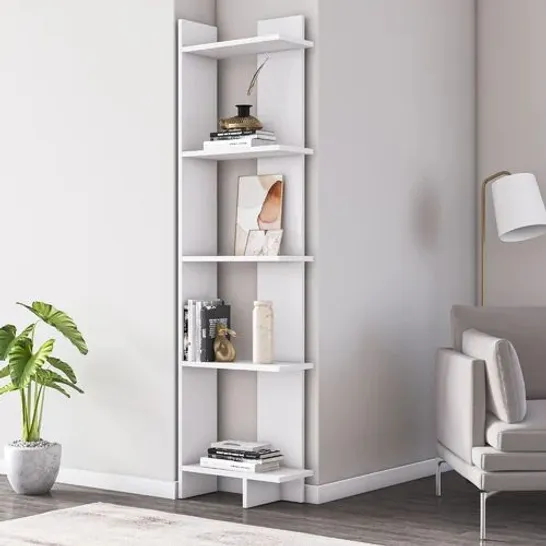 BOXED CORNER BOOKCASE: WHITE 