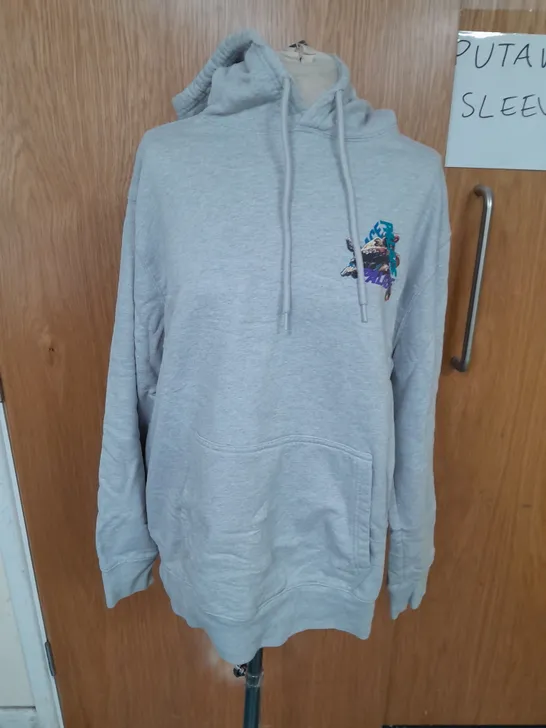 PALACE SKATEBOARDS PTINTED GRAPHIC HOODIE IN GREY SIZE L