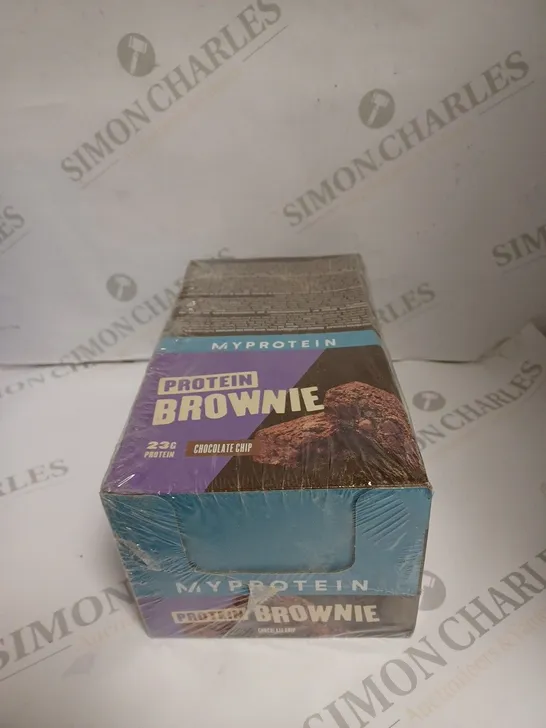 SEALED MYPROTEIN CHOCOLATE CHIP BROWNIE BARS - 12 X 75G