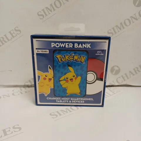 BOXED POKEMON POWER BANK - COMPATIBLE WITH ALL SMART PHONES, TABLETS AND PORTABLE DEVICES. 