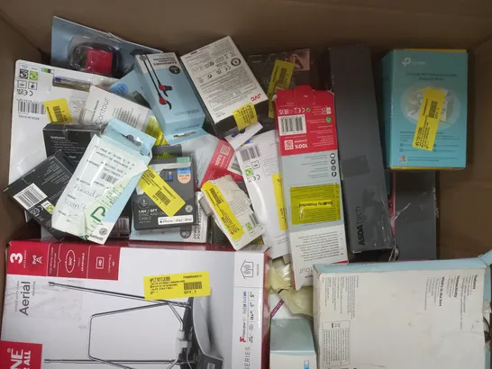 BOX OF APPROXIMATELY 25 ASSORTED ELECTRICAL ITEMS TO INCLUDE MIXX STREAMBUDS MINI 2 EARBUDS, POCKET RADIO, WIRELESS EARBUDS, ETC