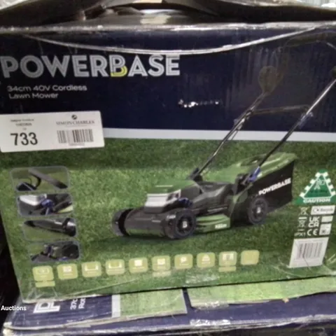 BOXED POWERBASE 34CM 40V CORDLESS MOWER