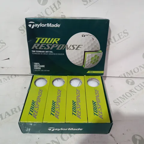 TAYLORMADE TOUR RESPONSE BOX OF APPROXIMATELY 12 GOLF BALLS