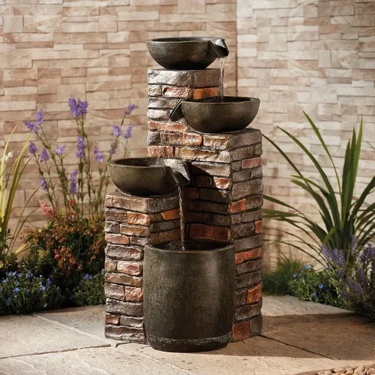 BOXED KALGAN WEATHER RESISTANT FLOOR FOUNTAIN WITH LIGHT (1 BOX)