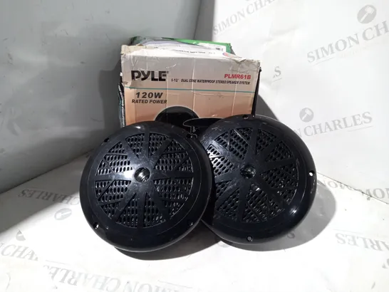 BOXED PYLE DUAL CONE WATERPROOF STEREO SPEAKER SYSTEM PLMR61B 