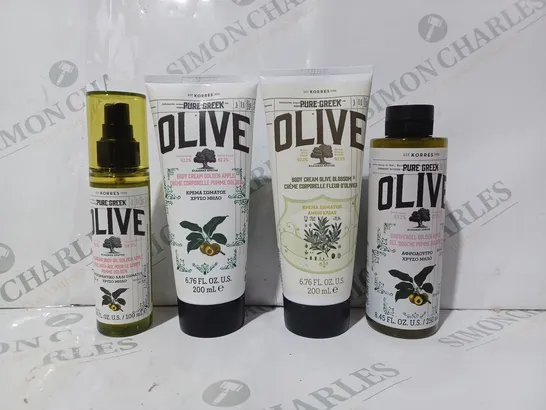 KORRES 4 PIECE PURE GREEK OLIVE COMPLETE BODYCARE COLLECTION