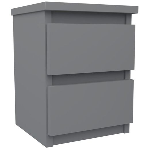 BOXED ELLE-JO 2 DRAWER BEDSIDE TABLE 