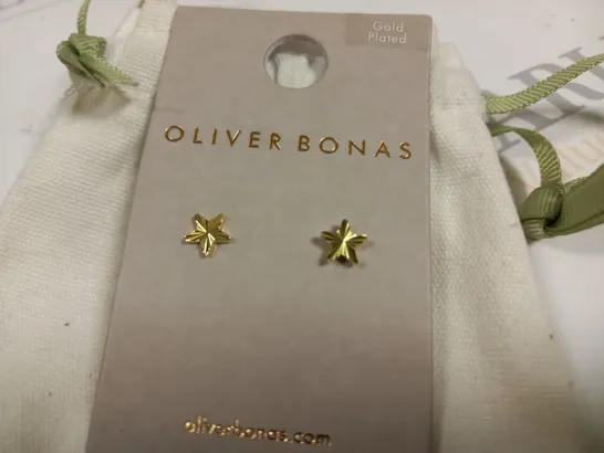 OLIVER BONAS GOLD PLATED STUD EARRINGS