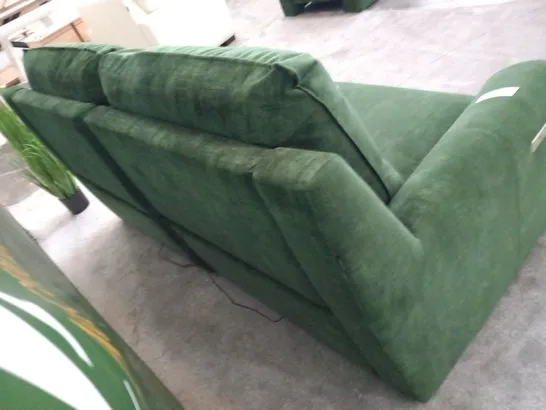 DESIGNER ITALIAN MADE SANREMO GREEN FABRIC ELECTRIC RECLINING THREE SEATER SOFA  