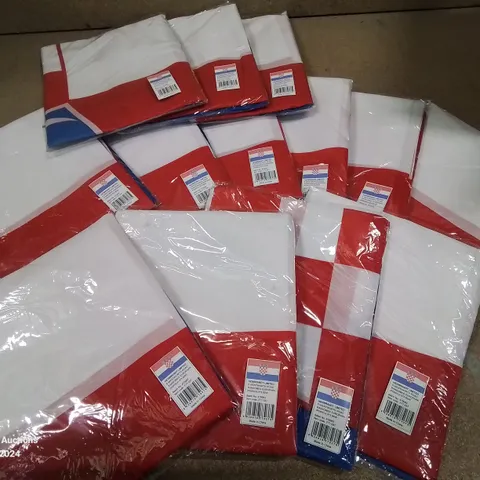 BOX CONTAINING LARGE NUMBER OF BAGGED 5FT X 3FT CROATIAN FLAGS 