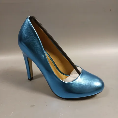 LOT OF 10 BOXED PAIRS OF ASOS SCALA HIGH HEELS SHOES IN BLUE - UK 3