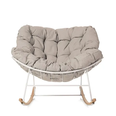 LARGE ROCKING/COCOON CHAIR SEAT CUSHION IN LIGHT GREY - COLLECTION ONLY