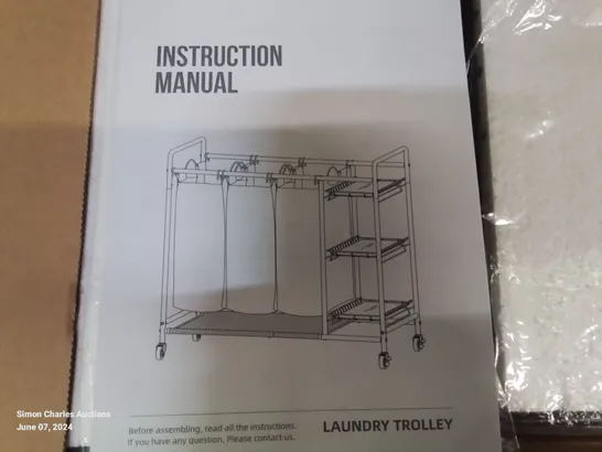 BOXED PORTABLE LAUNDRY TROLLY AND STORAGE UNIT