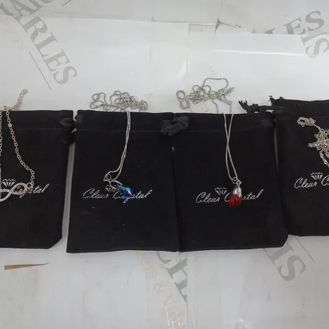 4 X BAGGED CLEAR CRYSTAL JEWELLERY PRODUCTS IN VARIOUS DESIGNS