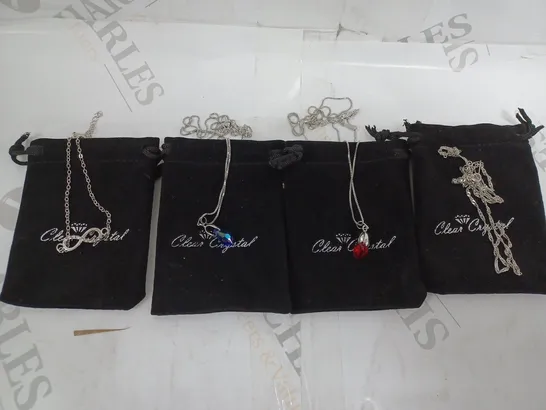 4 X BAGGED CLEAR CRYSTAL JEWELLERY PRODUCTS IN VARIOUS DESIGNS