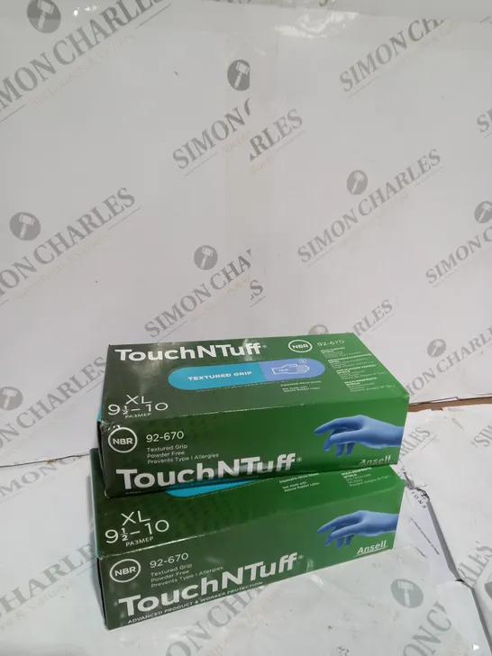 2 X BOXED TOUCHNTUFF TEXTURED GRIP XL PROTECTIOB GLOVES 