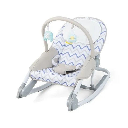 2-IN-1 PORTABLE BABY ROCKER WITH ADJUSTABLE BACKREST AND SAFETY BELT-GREY