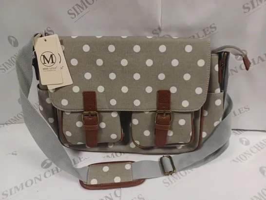 MISS LULU POLKA DOT BAG WITH BUCKLES