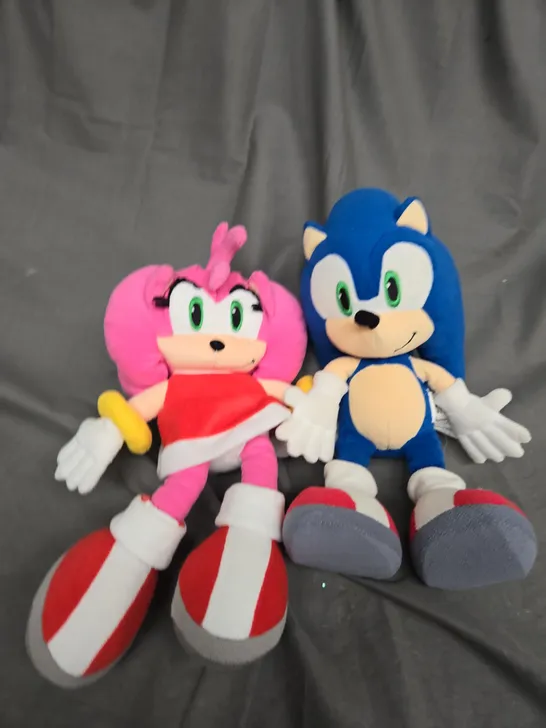 AMY ROSE AND SONIC PLUSH TEDDYS