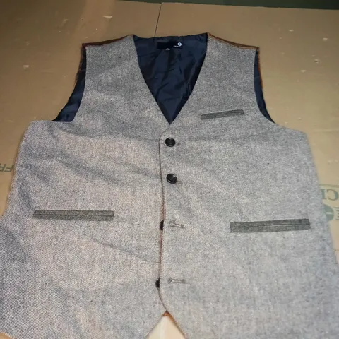 STOP TALKING TWEED EFFECT WAISTCOAT - SIZE L