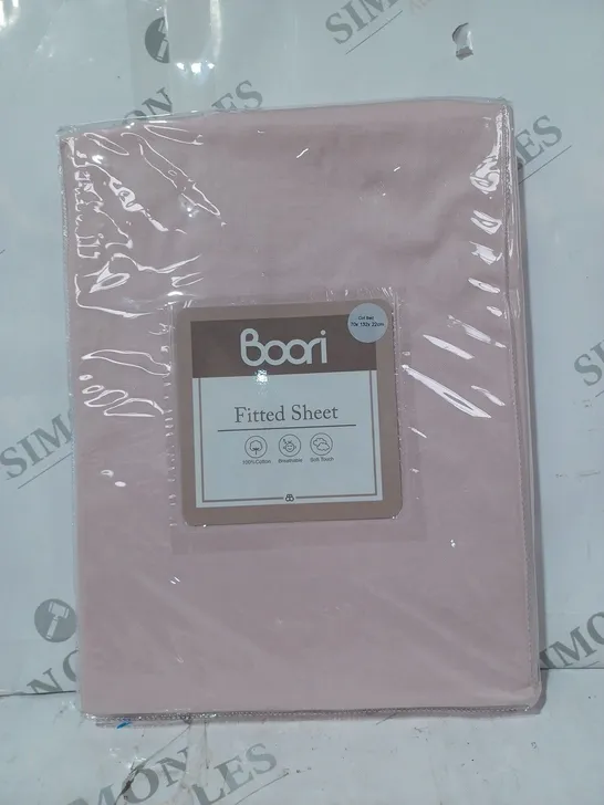 BOORI COT BED FITTED SHEET IN PINK