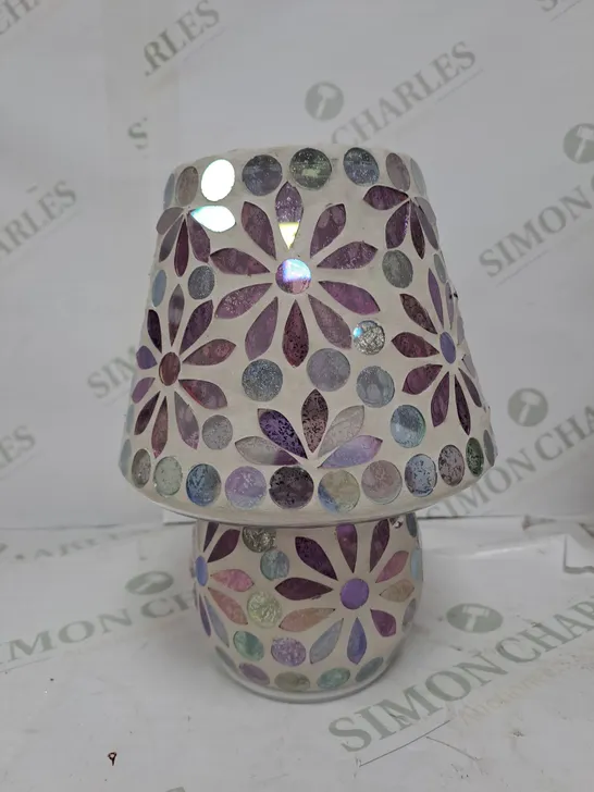 GARDEN REFLECTIONS MOSAIC FLOWER LED TABLE LAMP, PINK