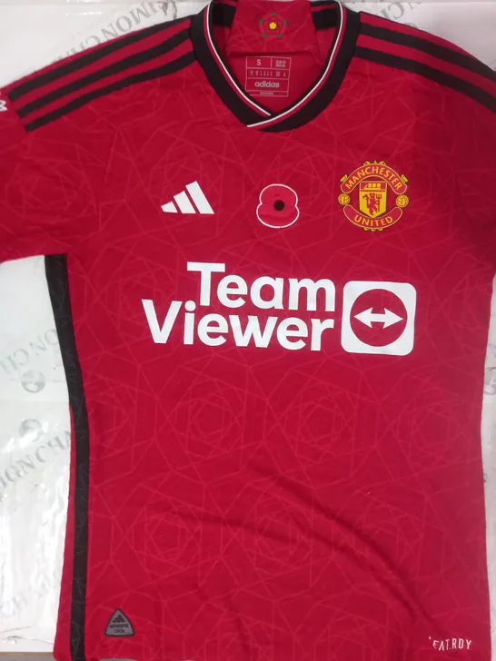 MANCHESTER UNITED FOOTBALL CLUB SIGNED MAINOO SHIRT SIZE SMALL