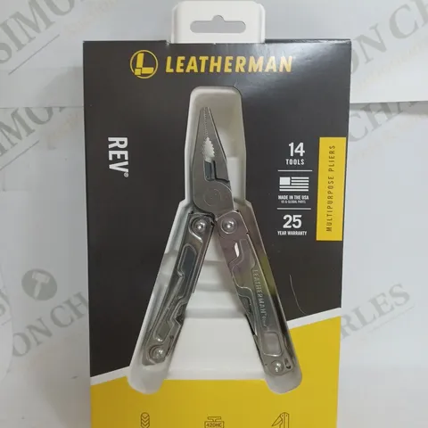 BOXED LEATHERMAN REV STAINLESS STEEL 14-TOOLS MULTIPURPOSE PLIERS