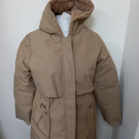 SHEIN BEIGE PADDED COAT WITH FLEECE LINING - SIZE UNSPECIFIED 