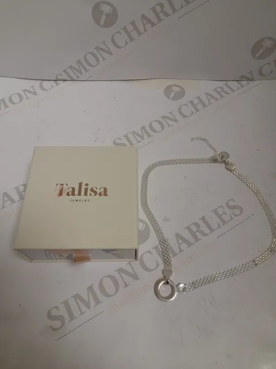 TALISA JEWELLERY PERSONALISED MILANESE CHAIN SILVER EFFECT CIRCLE NECKLACE  