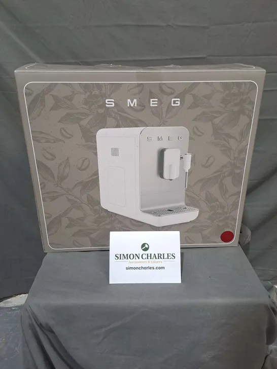 BOXED SMEG BEAN TO CUP COFFEE MACHINE IN RED