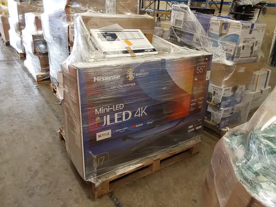 PALLET OF APPROXIMATELY 11 UNPROCESSED RAW RETURN TELEVISIONS TO INCLUDE;