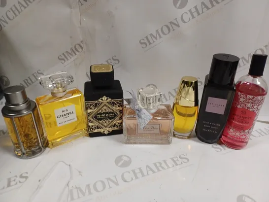 APPROXIMATELY 15 ASSORTED UNBOXED FRAGRANCES TO INCLUDE; THE BODY SHOP, TED BAKER, DIOR, LATTAFA, CHANEL AND HUGO BOSS 