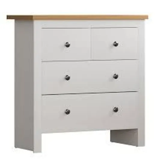 BOXED MORLEY 4 DRAWER 79cm W CHEST OF DRAWERS - WHITE (1 BOX)