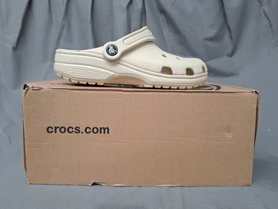 BOXED PAIR OF CROCS CLASSIC CLOGS IN BONE UK SIZE M4/W5