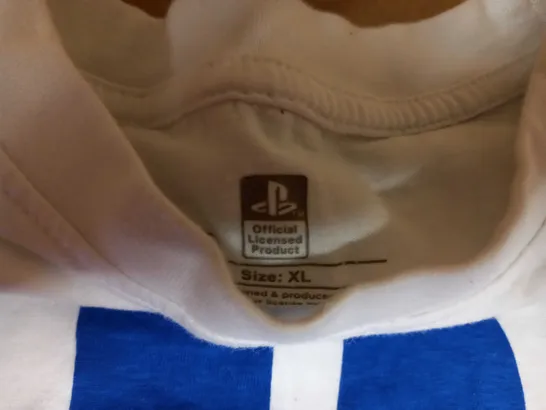PLAYSTATION WHITE/BLUE DETAILED LOGO LONG SLEEVED TOP - XL