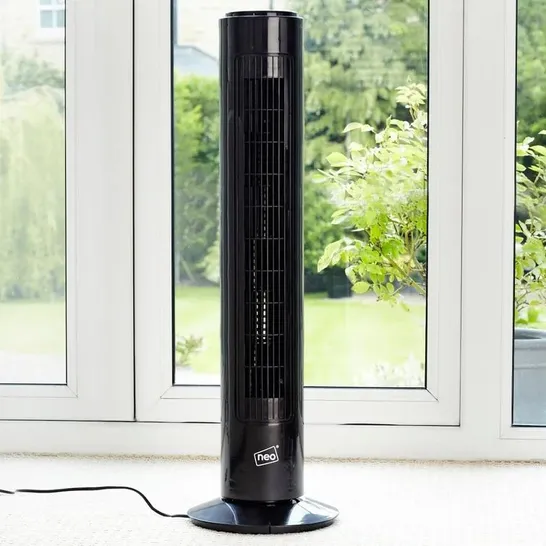 BOXED AROOJ 73CM OSCILLATING TOWER FAN - BLACK