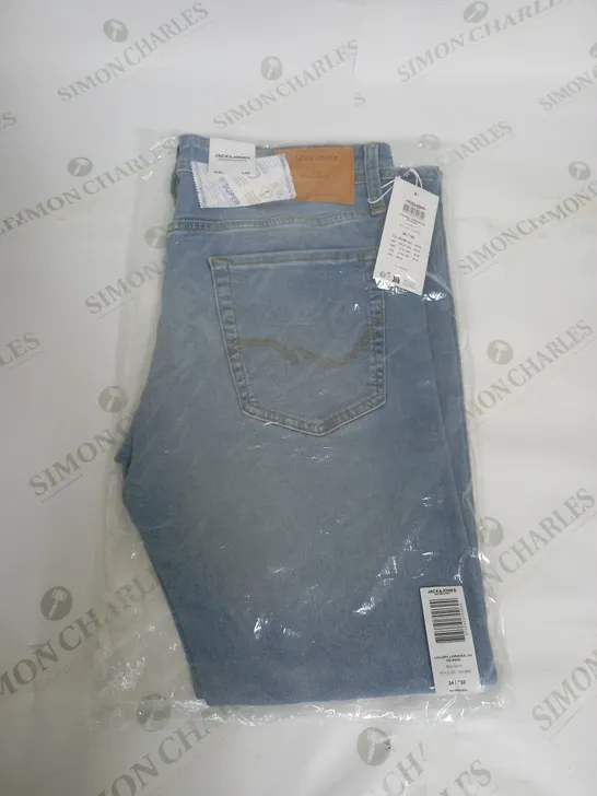 BAGGED JACK AND JONES ORIGINAL DENIM JEANS SIZE W34 L30