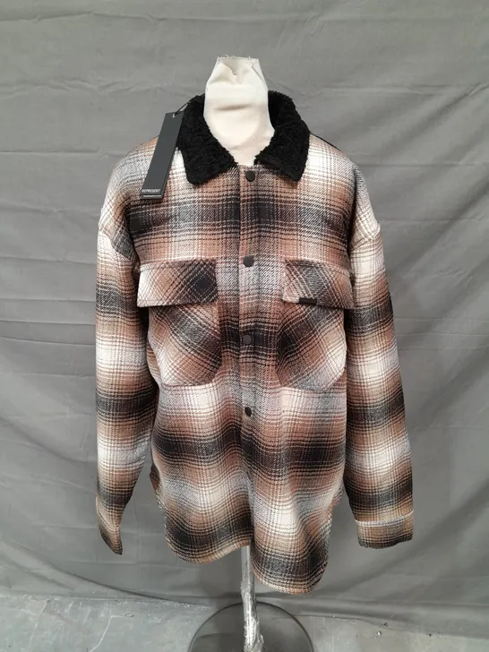 REPRESENT SHERPA SHIRT IN BROWN SIZE M