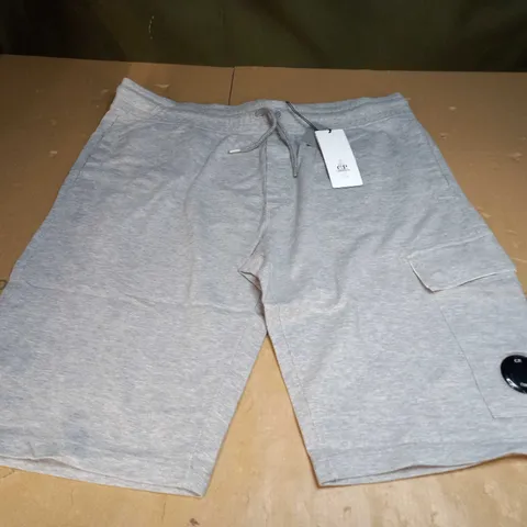 C.P COMPANY GREY FLEECE SHORTS - SIZE XXL