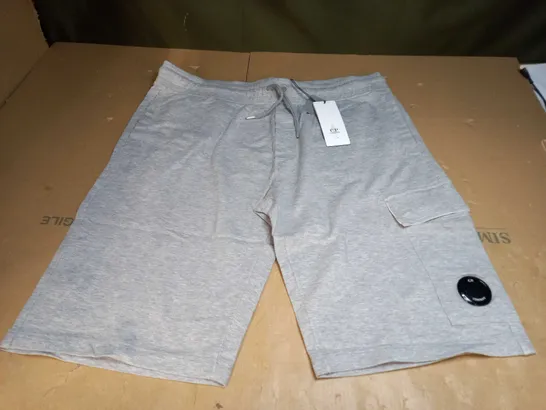 C.P COMPANY GREY FLEECE SHORTS - SIZE XXL