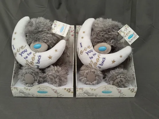 BOXED SET OF 2 ME TO YOU FROM THE MOON AND BACK SOFT PLUSH TEDDIES