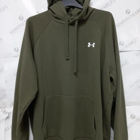 UNDER ARMOUR LONG SLEEVE HOODIE IN KHAKI - LARGE