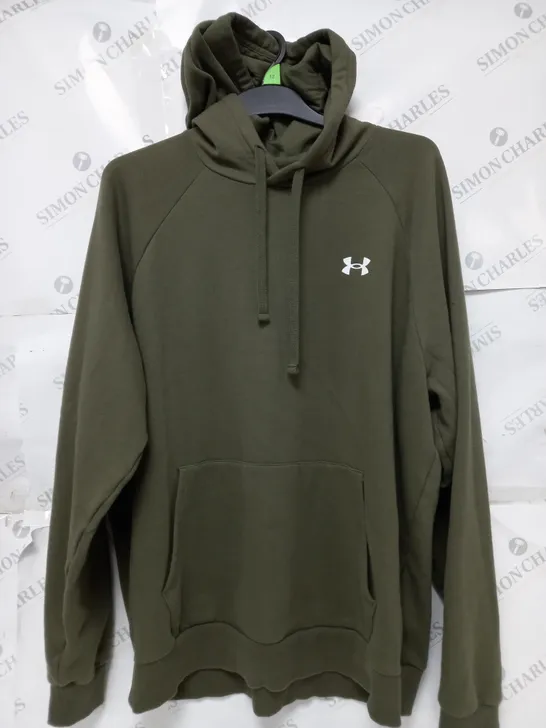 UNDER ARMOUR LONG SLEEVE HOODIE IN KHAKI - LARGE