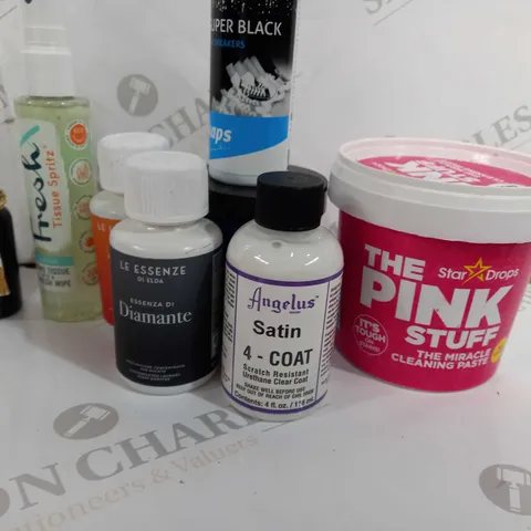 LOT OF ASSORTED ITEMS TO INCULD /  THE PINK STUFF / BLACK BOOT POLISH AND INK / COLLECTION ONLY 