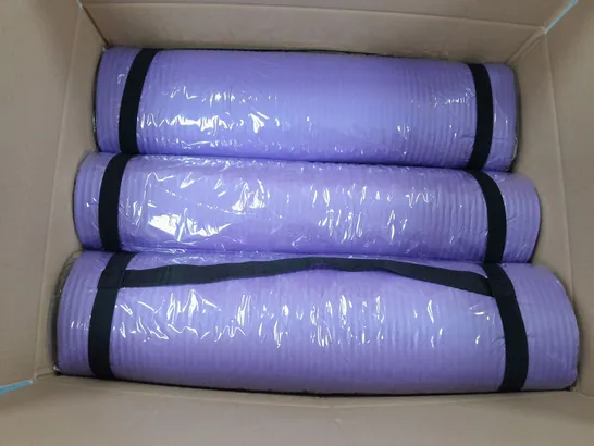 LARGE BOX OF APPROX 9  ASSORTED YOGA MATS 