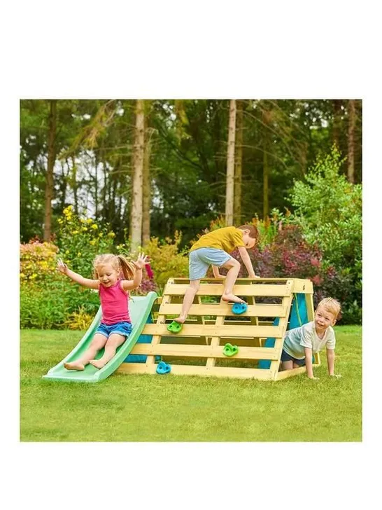 BOXED OUTDOOR WOODEN CLIMB & SLIDE  RRP £249.99