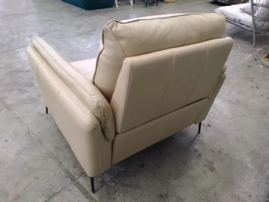 QUALITY ITALIAN DESIGNER BOLZANO ELECTRIC RECLINER CHAIR - BEIGE LEATHER